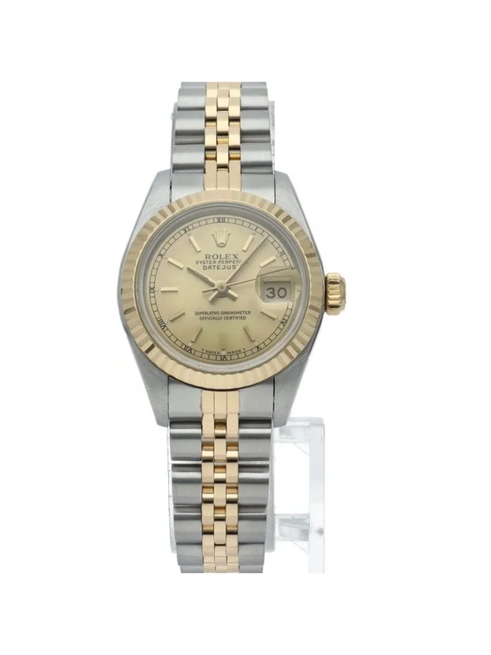 Rolex Datejust Watch 18K Yellow Gold SS Champagne